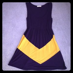 Purple and yellow dress